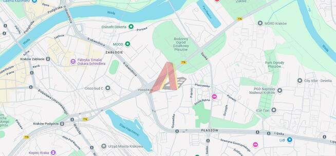 Działka usługowa Kraków Śródmieście, Dąbie, Nowohucka