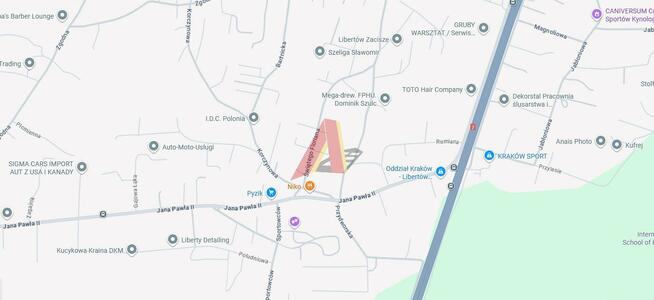 Działka budowlana Libertów gm. Mogilany, Jana Pawła II