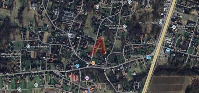 Działka budowlana Libertów gm. Mogilany, Jana Pawła II