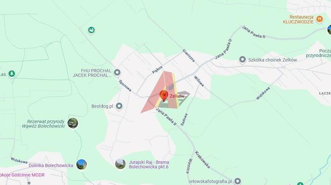 Działka budowlana Zelków gm. Zabierzów, Jana Pawła II