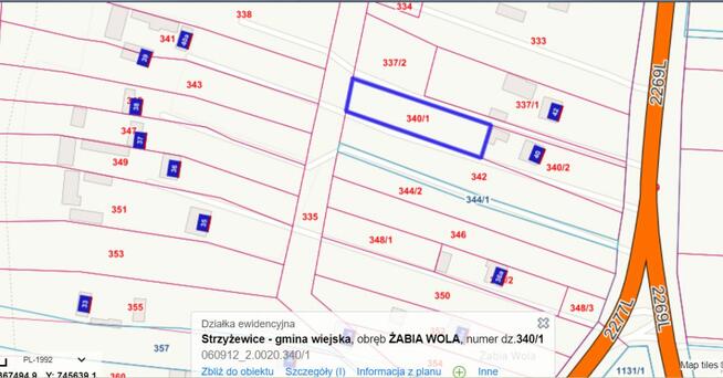 Działka budowlana Żabia Wola gm. Strzyżewice,