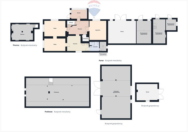 Dom z warsztatem, stodołą i oborą