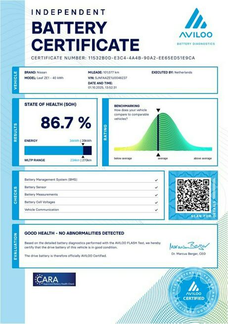 Nissan Leaf N-Connecta Kamera 360° Navi LED Bezwypadkowy Tempomat aktywny SOH87%