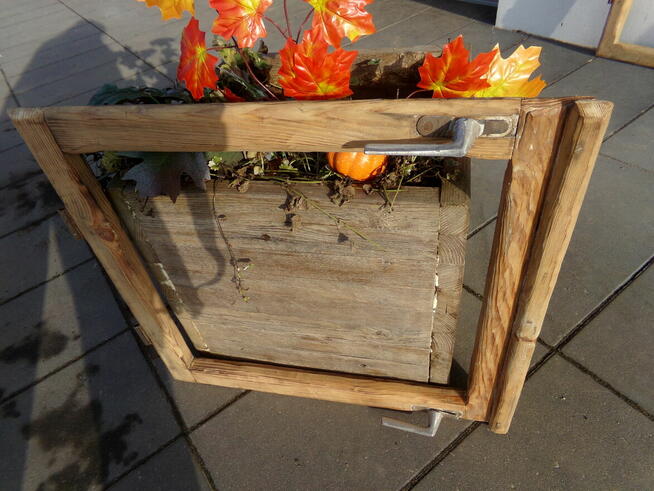 Stara rama okienna okno retro loft lustro, zdjęcia 60x55