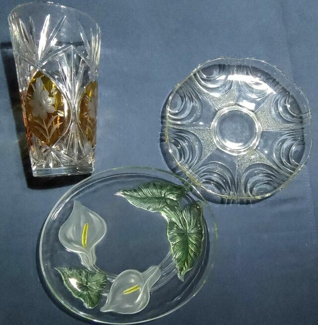 kryształy – wazon, półmisek, talerz , patera (nr 26–28)