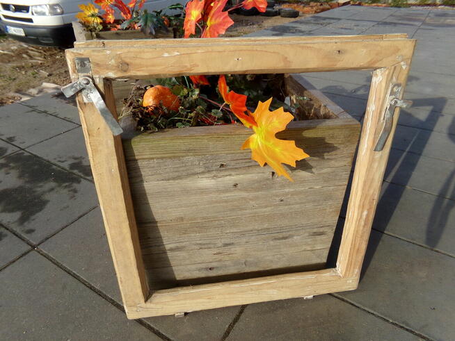 Stare okna drewniane rama retro loft lustro zdjęcie 55x58