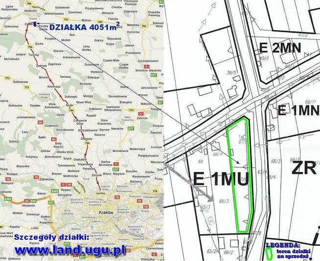 Sprzedam działkę budowlano usługową Wolbrom, Chełm