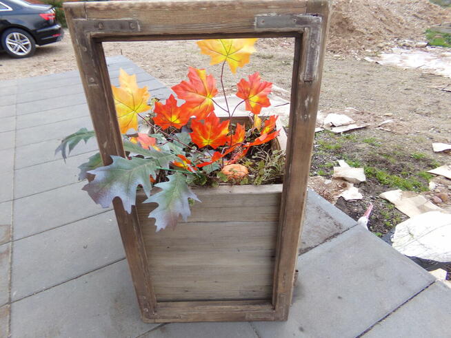 Stare okno , rama okienna retro loft lustro, zdjęcia 41x81