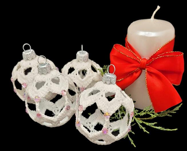 Bombki ażurowe ręcznie wykonane 4szt
