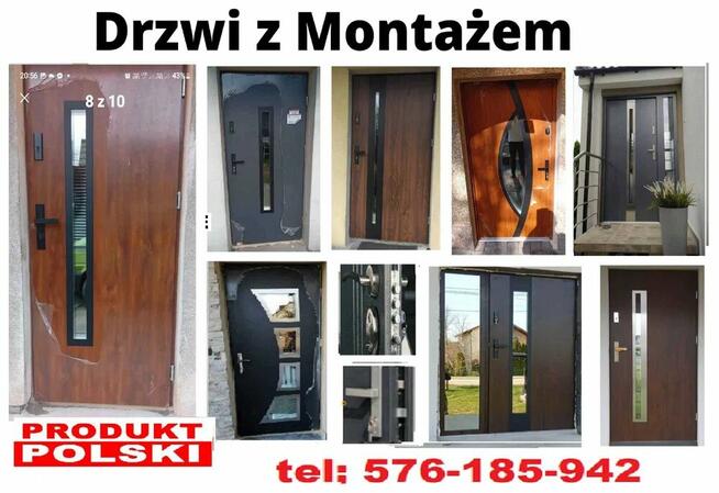 Drzwi z MONTAŻEM zewnętrzne wejściowe akustyczne
