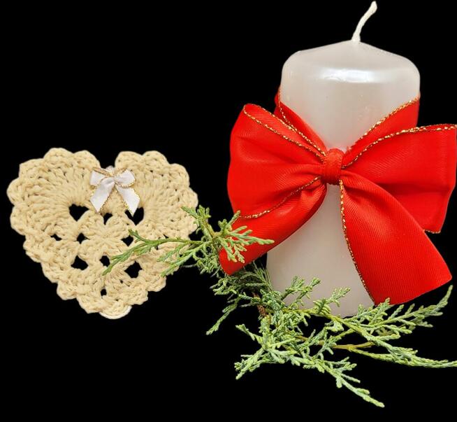 Choinkowe zawieszki serduszka ręcznie wykonane 6szt