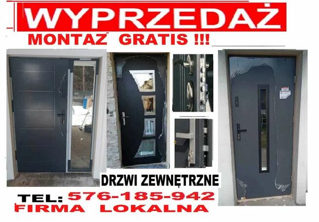 Drzwi z MONTAŻEM zewnętrzne wejściowe akustyczne