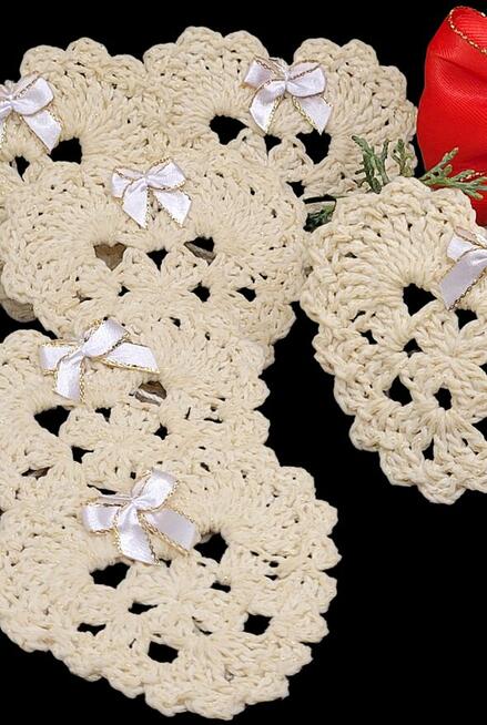 Choinkowe zawieszki serduszka ręcznie wykonane 6szt