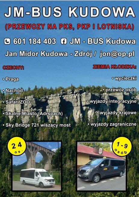 JM-BUS Taxi 14 Kudowa Zdrój-Karłów-Błędne Skały-Adršpach