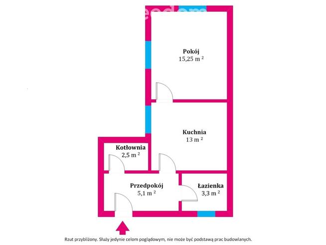 Mały dom z budynkiem gospodarczym.