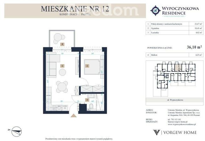Apartament z tarasem, 400m od Morza, M12