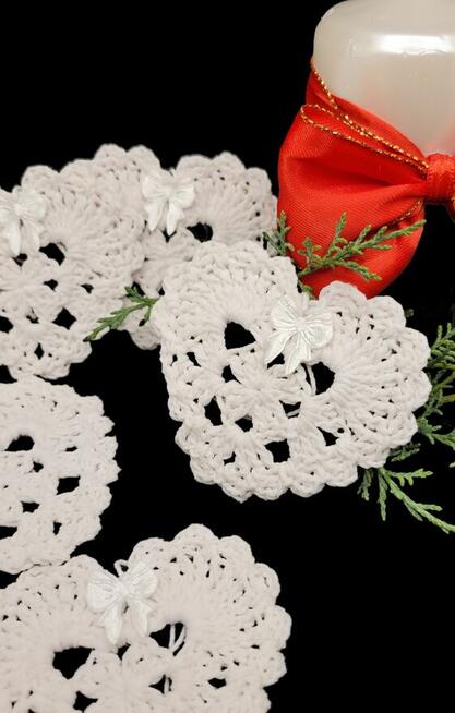 Choinkowe zawieszki serduszka ręcznie wykonane 6szt