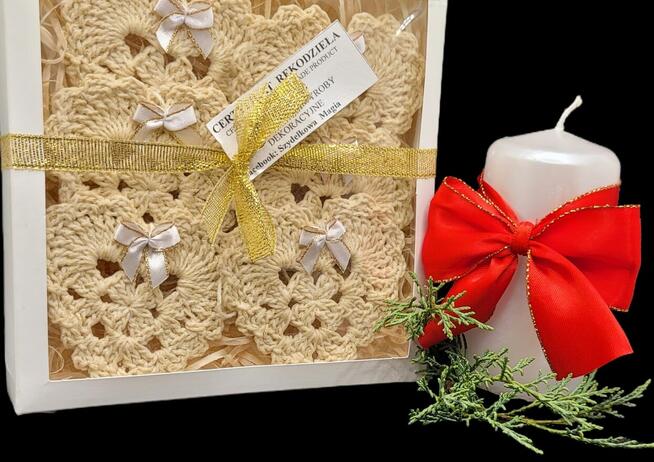 Choinkowe zawieszki serduszka ręcznie wykonane 6szt