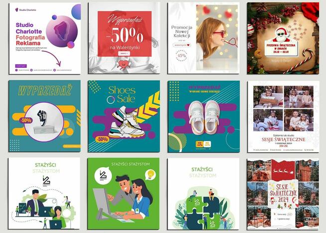 Grafik kreatywny identyfikacja wizualna logo wizytówki