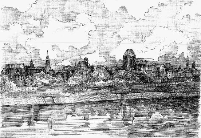 Toruńska weduta cykl 4 grafik