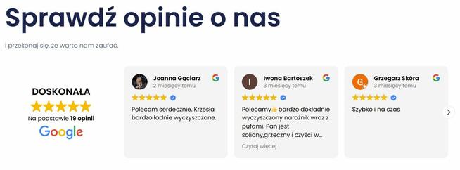 Pranie Tapicerki Meblowej Samochodowej Dywanów z Dojazdem