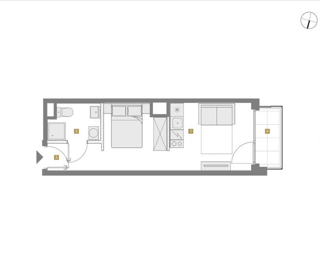 Nowoczesne studio z balkonem | Śródmieście