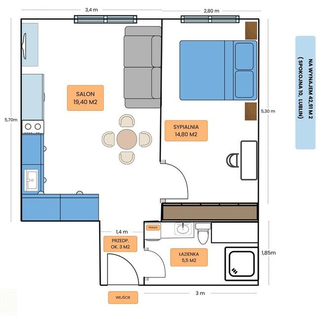 Prestiżowy apartament na wynajem - "Art Deco"
