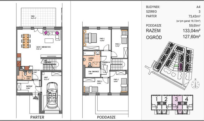 Piekny dom w zabudowie szeregowej z ogrodem z zielonej okolicy