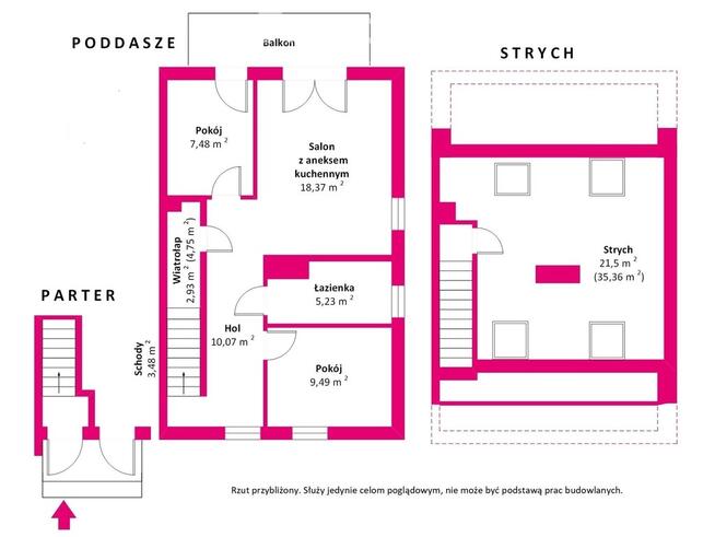 3-pokoje plus poddasze w Józefowie
