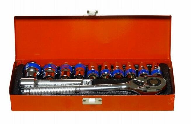 ZESTAW KLUCZY NASADOWYCH 12-ELEM. 1/2 (CR-V), W METALOWEJ S