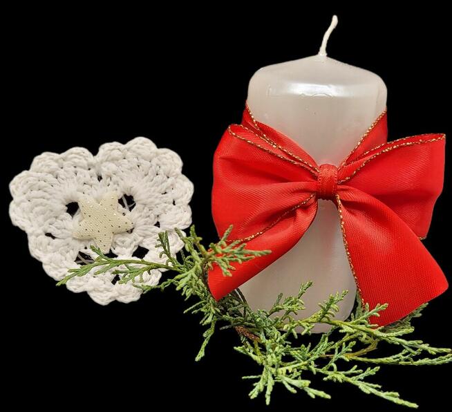 Zawieszki na choinkę serduszka ręcznie wykonane 6szt