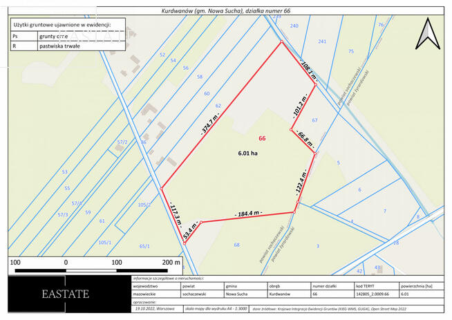 Działka rolna Kurdwanów gm. Nowa Sucha,