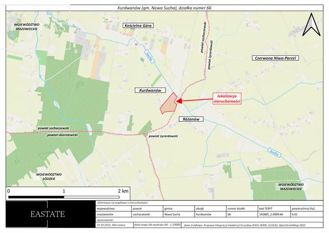 Działka rolna Kurdwanów gm. Nowa Sucha,