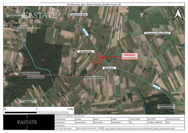 Działka rolna Kurdwanów gm. Nowa Sucha,