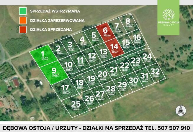 DĘBOWA OSTOJA piękne działki budowlane w Urzutach! dz. 3