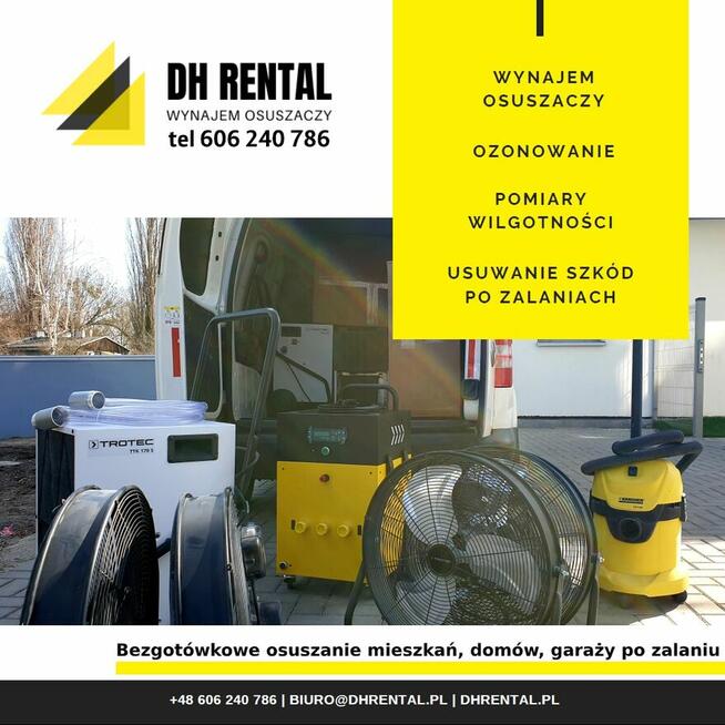 Wynajem OSUSZACZY Wypożyczalnia osuszaczy OSUSZANIE budynków