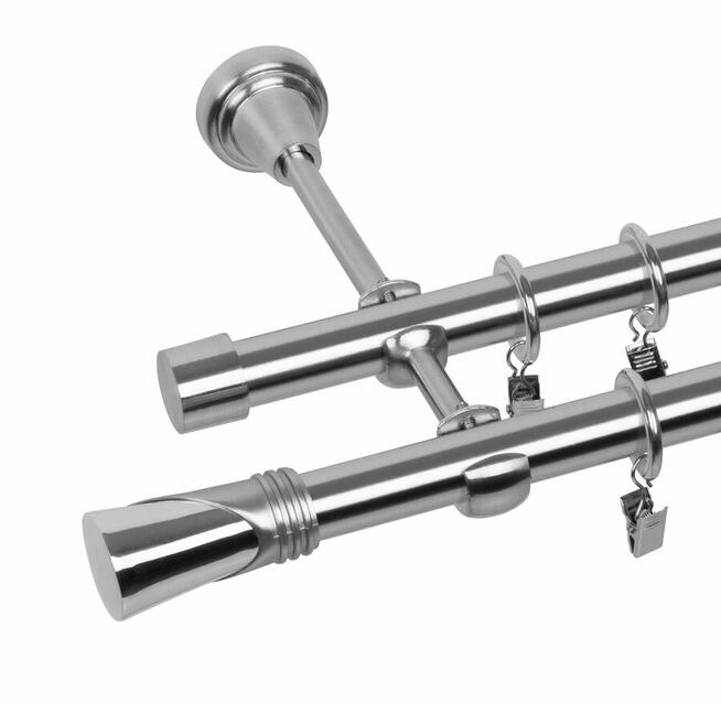 Nowy karnisz podwójmy 180 cm fi 19 ciche kółka