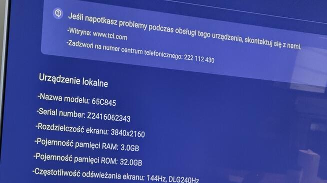Telewizor TCL 65C845 miniled