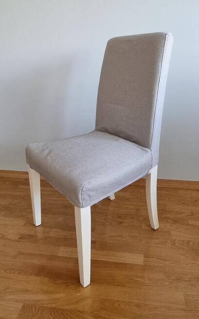 4x KRZESŁO IKEA HENRIKSDAL białe szare krzesła do salonu