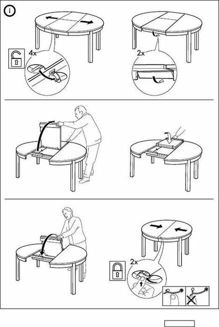 Biały okrągły stół IKEA BJURSTA 115cm rozkładany do 166cm