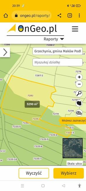 Dzialka zabudowy zagrodowej +leśna 53ar Grzechynia