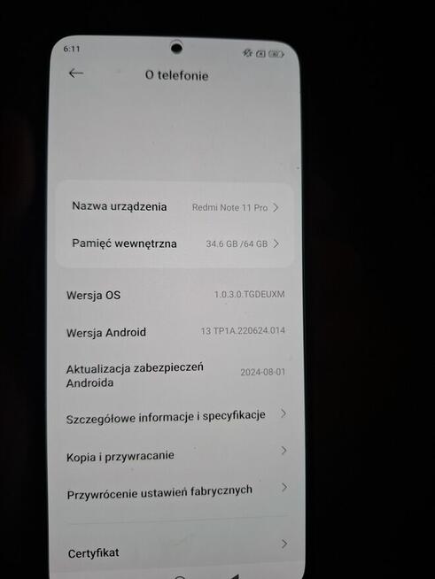 Sprzedam Xiaomi Note 11 pro 64GB