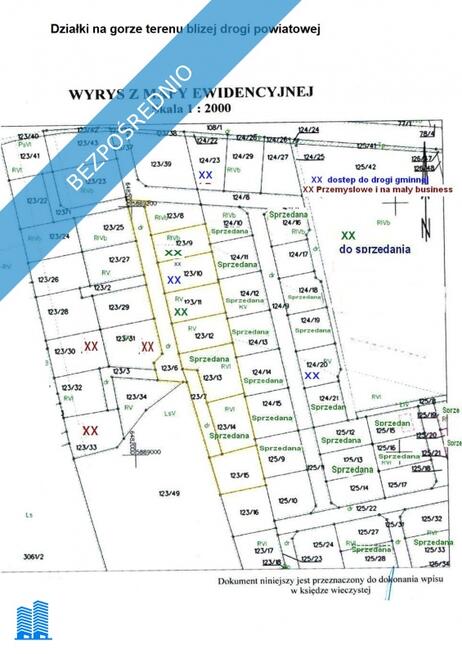 Działki pod budownictwo mieszkaniowe, na nieuciazliwy przemysł i usługi w Gorzeniu gm. Nakło.