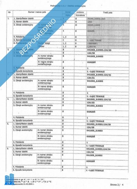 Działki pod budownictwo mieszkaniowe, na nieuciazliwy przemysł i usługi w Gorzeniu gm. Nakło.