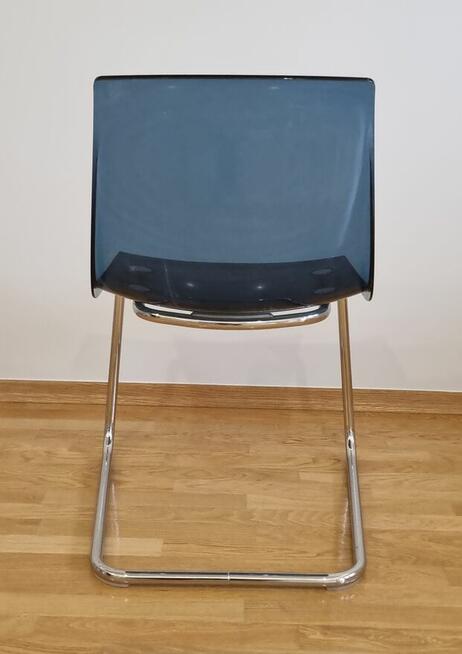 KRZESŁO IKEA TOBIAS niebieskie przezroczyste elastyczne