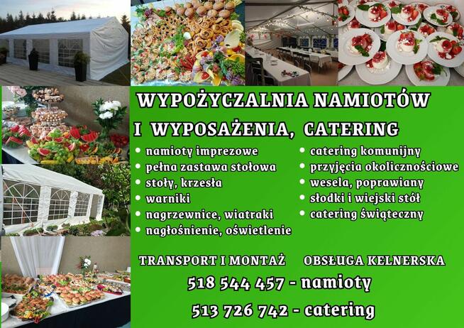 WYNAJEM NAMIOTÓW IMPREZOWYCH STOŁY KRZESŁA CATERING