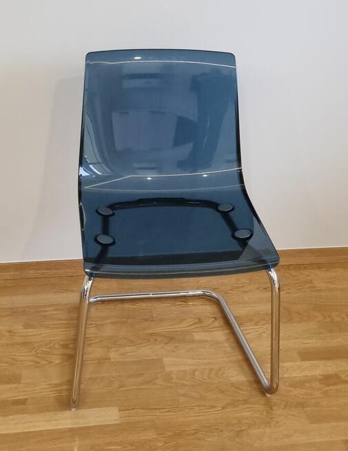 KRZESŁO IKEA TOBIAS niebieskie przezroczyste elastyczne