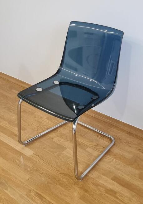 KRZESŁO IKEA TOBIAS niebieskie przezroczyste elastyczne