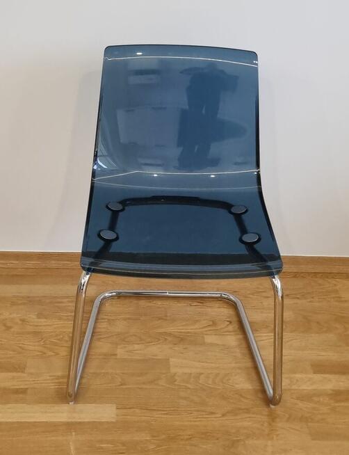 KRZESŁO IKEA TOBIAS niebieskie przezroczyste elastyczne
