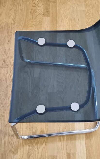 KRZESŁO IKEA TOBIAS niebieskie przezroczyste elastyczne